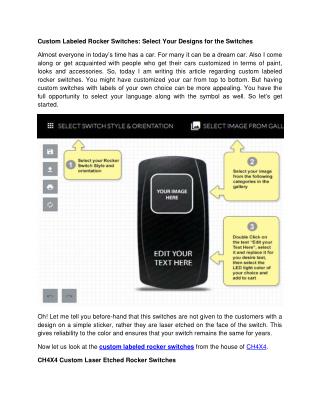 Custom Labeled Rocker Switches Select Your Designs for the Switches