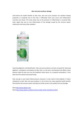 Aloe vera juice producer damage