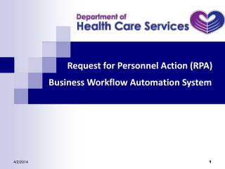 Request for Personnel Action (RPA) Business Workflow Automation System