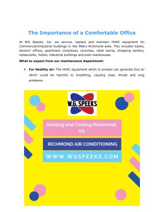 The Importance of a Comfortable Office