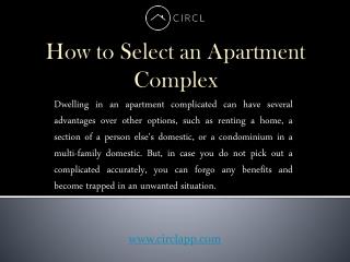 How to Select an Apartment Complex | CIRCL