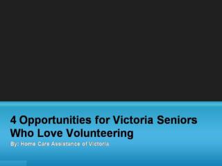 4 Opportunities for Victoria Seniors Who Love Volunteering