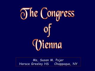 Ms, Susan M. Pojer Horace Greeley HS Chappaqua, NY