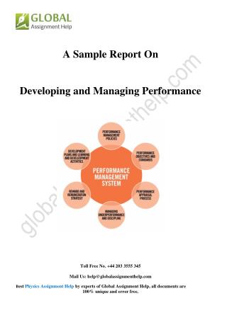 Sample on Developing and managing performance By Global Assignment Help