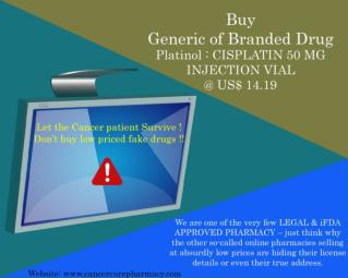 Buy Platinol - Cisplatin 50 Mg Injection Vial at Us$ 14.19
