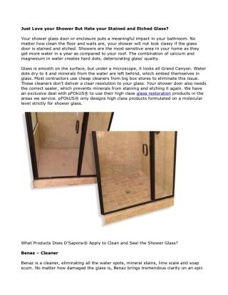 Shower Glass Restoration Brooklyn, New York