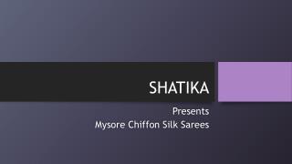 Latest Mysore Chiffon Silk Sarees Online