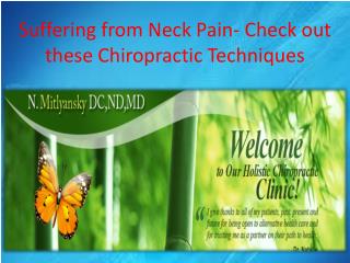 Suffering from Neck Pain- Check out these Chiropractic Techniques