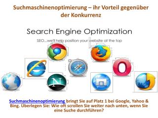 Suchmaschinenoptimierung – ihr Vorteil gegenüber der Konkurrenz