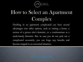How to Choose an Apartment Complex | CIRCL