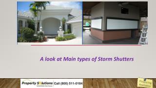 A look at Main types of Storm Shutters