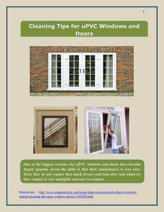Cleaning Tips for uPVC Windows and Doors