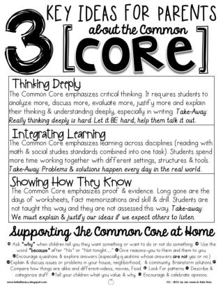 3 Key Ideas & Details for Parents about the Common Core State Standards