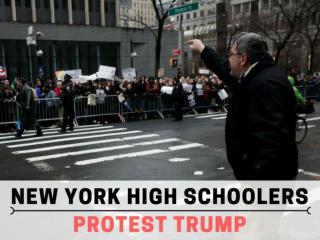 New York high schoolers protest Trump