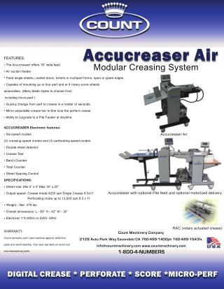 Accucreaser Touch Modular Digital Creasing Machine