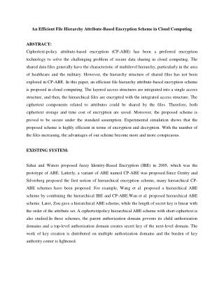 An Efficient File Hierarchy Attribute Based