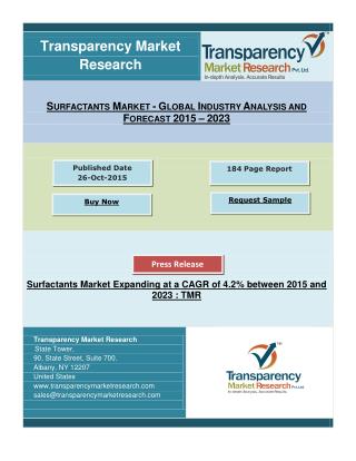 Personal Care Products drives Demand for Surfactants, Market to Reach US$28.83 bn by 2023