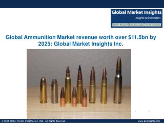 U.S. Ammunition Market to account for over 90% of the North American revenue by 2025