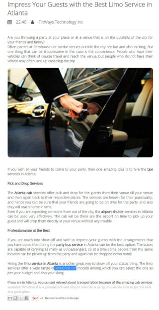 Limo Service In Atlanta