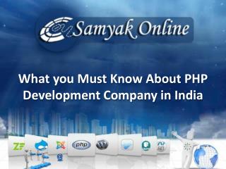 What You Must Know About PHP Development Company in India