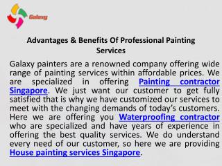 Choose the best professional painters in singapore