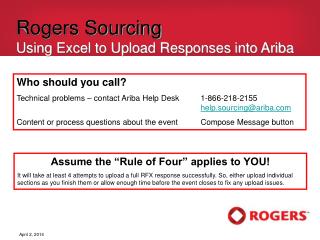 Rogers Sourcing Using Excel to Upload Responses into Ariba