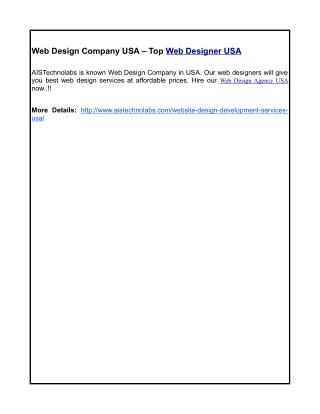 Web Design Company USA – Top Web Designer USA