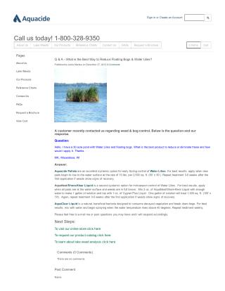 How to Reduce Floating Bogs & Water Lilies