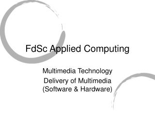 FdSc Applied Computing