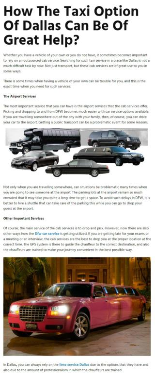 Limo Service Dallas