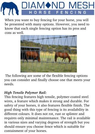 Flexible horse fencing Options You Need to Consider