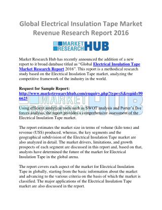 Global Electrical Insulation Tape Market Revenue Research Report 2016