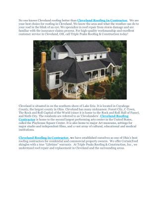 Roofing Contractor In Cleveland