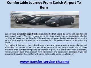 Comfortable journey from zurich airport to bern