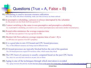 Questions ( True = A , False = B )