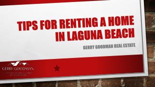 Tips for Renting a Homein Laguna Beach