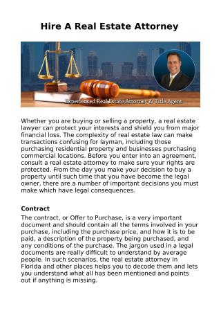Hire A Real Estate Attorney