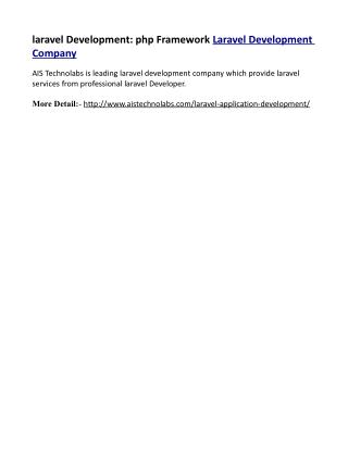 laravel Development: php Framework Laravel Development Company