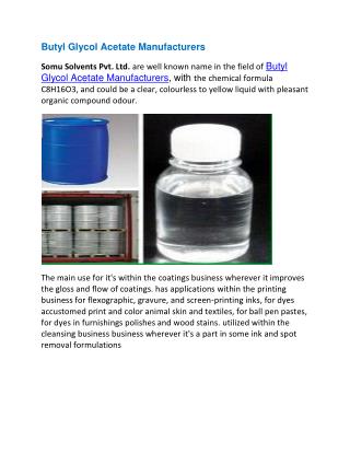 Butyl Glycol Acetate Manufacturers