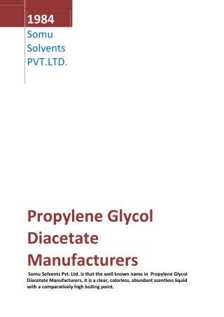 Propylene Glycol Diacetate Manufacturers