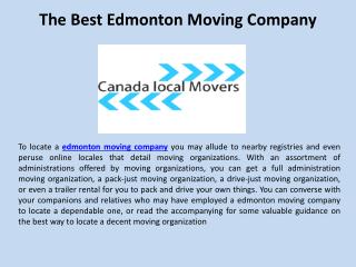 The best edmonton moving company