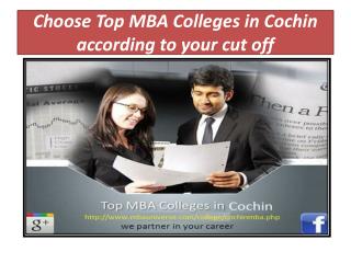 Choose top MBA colleges in Cochin according to your cut off