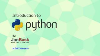 Introduction about Python by JanBask Training