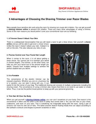 5 Advantages of Choosing the Shaving Trimmer over Razor Blades