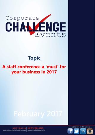 A staff conference a ‘must’ for your business in 2017