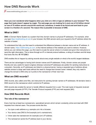 How DNS Records Work