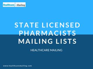 State Licensed Pharmacists Mailing Lists