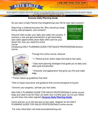 Ecourse Daily Planning Guide