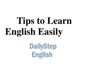 Tips to Learn English Easily