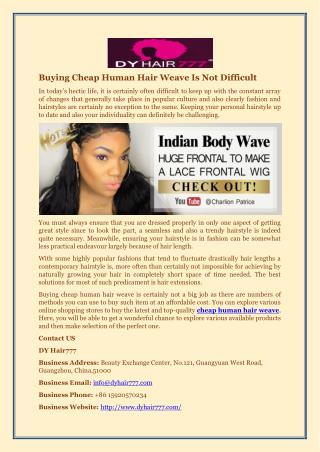 Buying Cheap Human Hair Weave Is Not Difficult